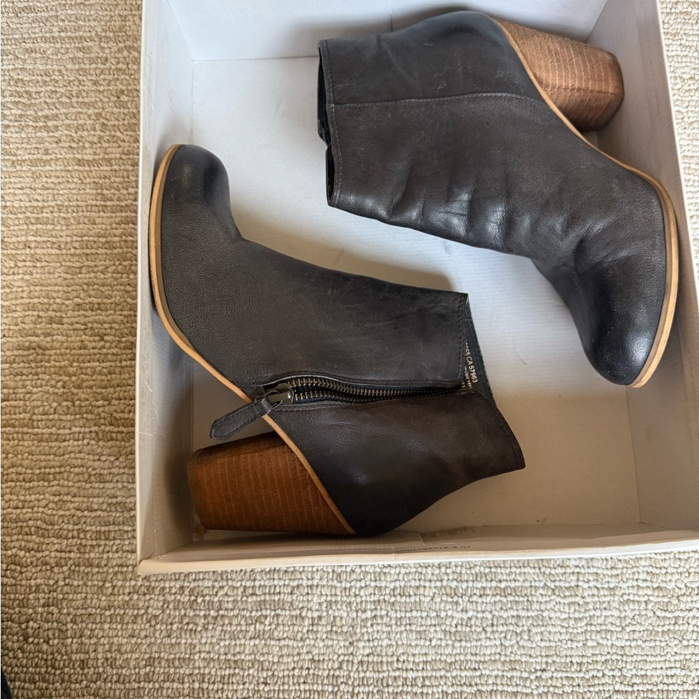 BP Black Leather Ankle Booties